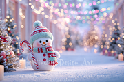Pastel Snowman Digital Backdrop, a Background Photo by Winwin Design Art (Thumbnail 7 of 8)