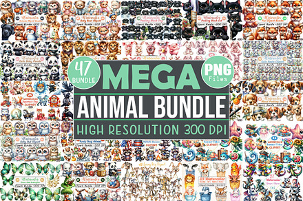 Animals Clipart Mega Bundle, an Illustration by DreamCafeArt