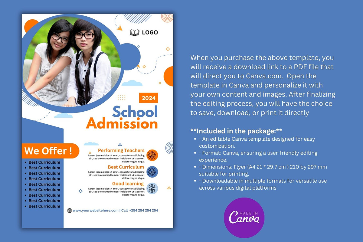 Editable School Admission Template, a Marketing Template by Mishek Munene (Photo 1 of 4)
