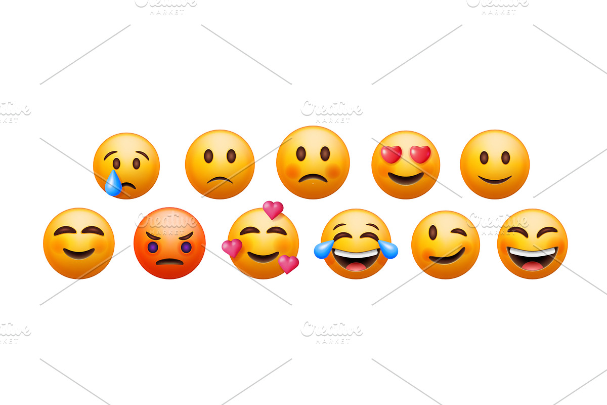 Set of diverse 3d emoji emoticons, an Object Illustration by Abscent