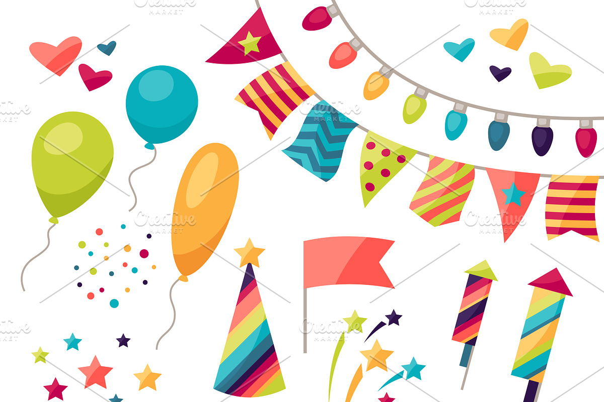 Celebration carnival set of icons