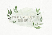 Olive Wedding Invitation watercolors, an Illustration by paperlions (Thumbnail 1 of 7)