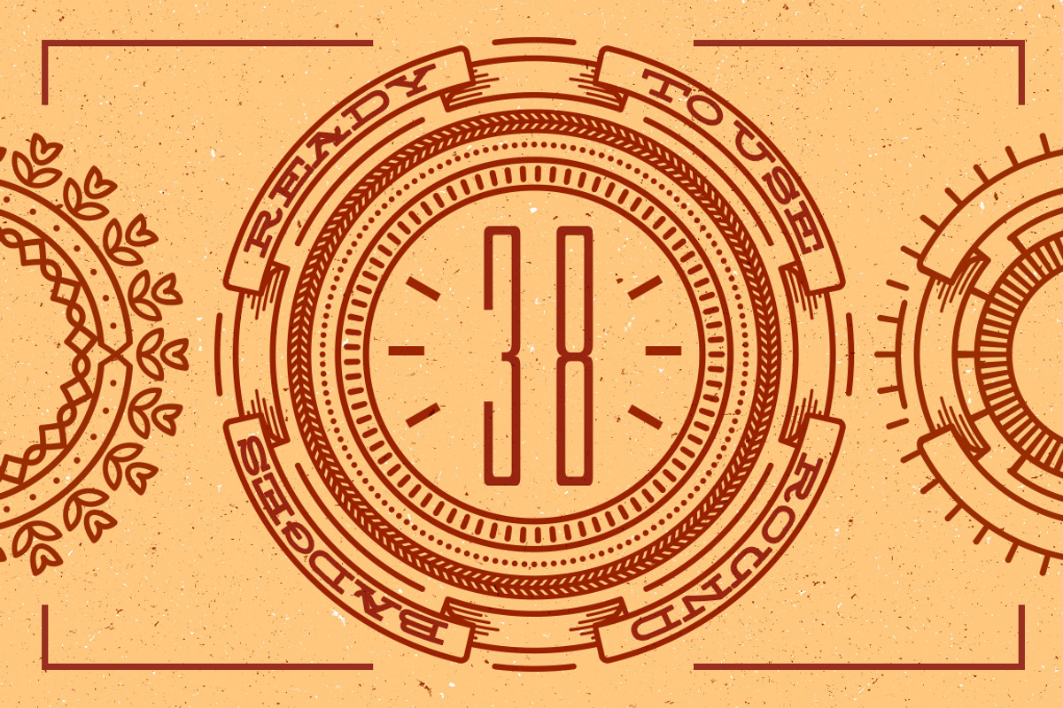 38 Line Badges, an Object Graphic by Vintage Voyage Supply (Photo 1 of 3)