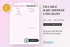 Baby Shower Checklist Printable