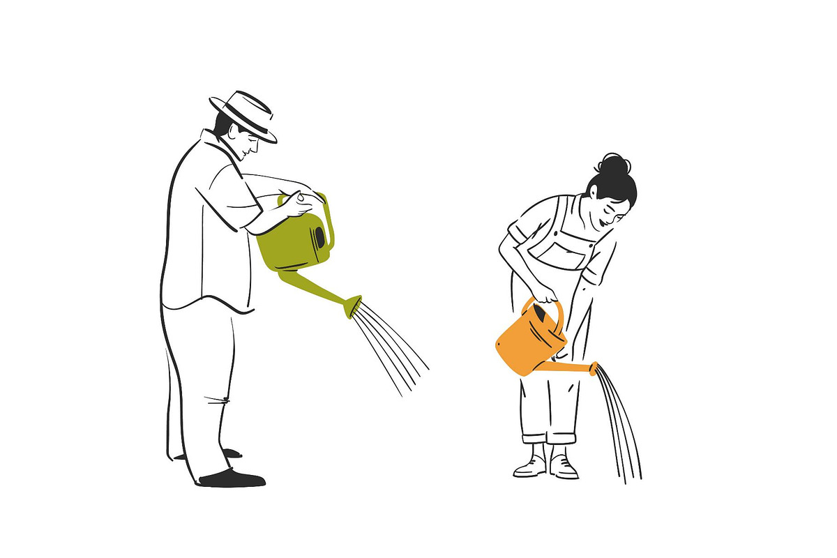 People watering plants set, a Person Illustration by Anastasy_helter (Photo 6 of 7)