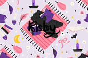 Halloween Reading Cat Seamless, a Pattern Graphic by KisbyArt (Thumbnail 1 of 3)