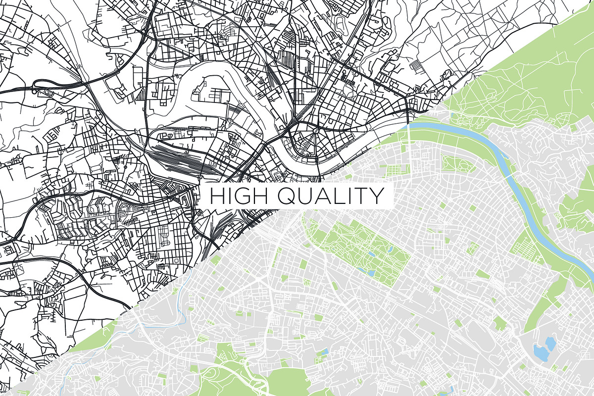 5 maps of Germany cities set 2, an Education Illustration by MaximGertsen (Photo 9 of 9)