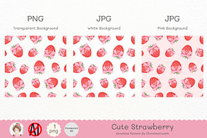 Coquette Strawberry Seamless Pattern