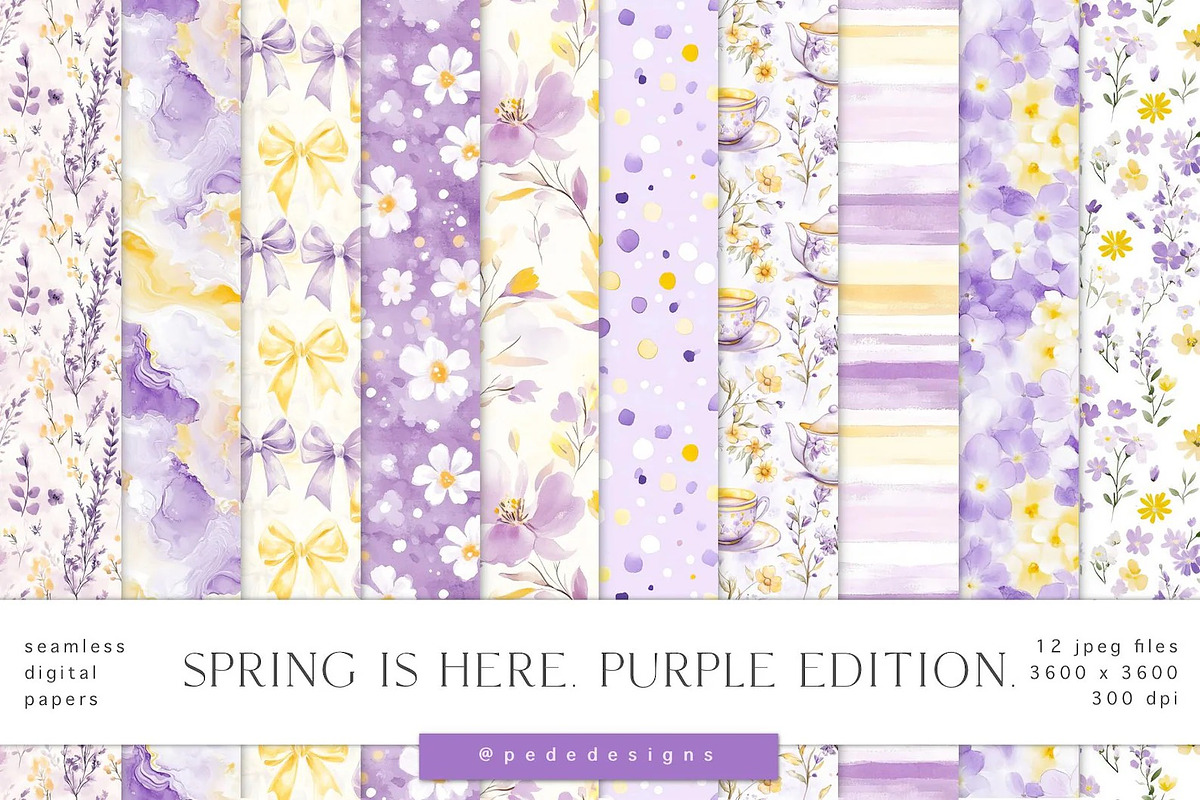 Spring Is Here. Purple Edition., a Seasonal Illustration by PeDe Designs (Photo 9 of 14)