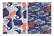SEA LIFE | Seamless patterns pack, a Pattern Graphic by Nastya Tkachova (Thumbnail 4 of 6)