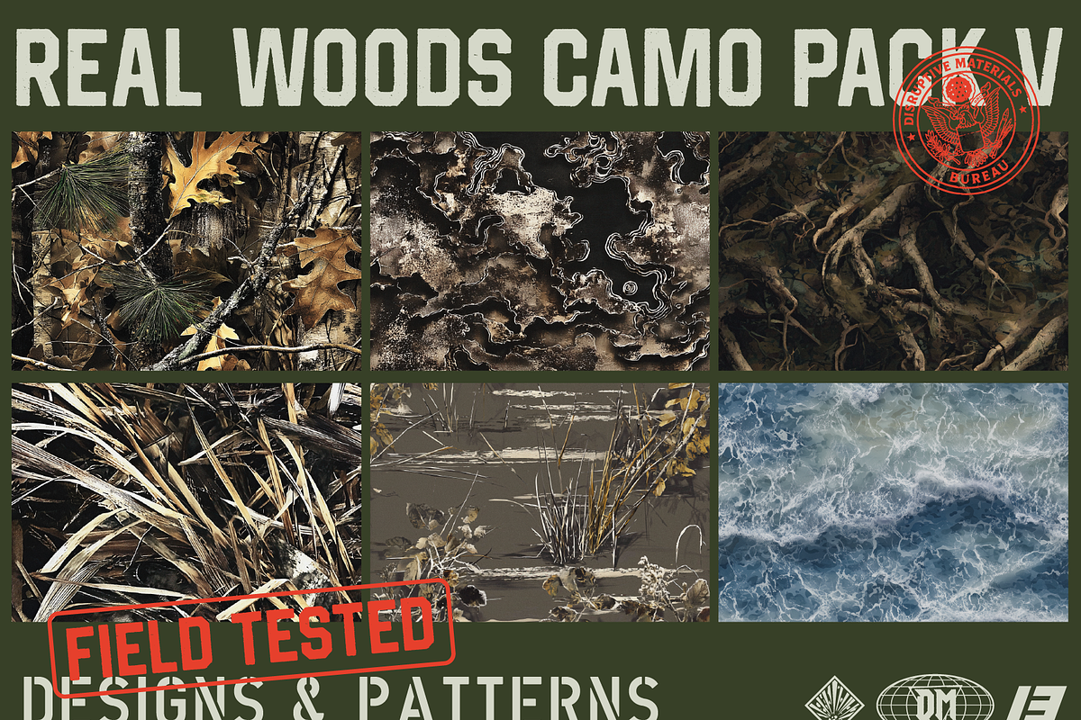 Real Woods 6x Seamless Camou Pack, a Pattern Graphic by darkmatter_graphicworks (Photo 1 of 4)