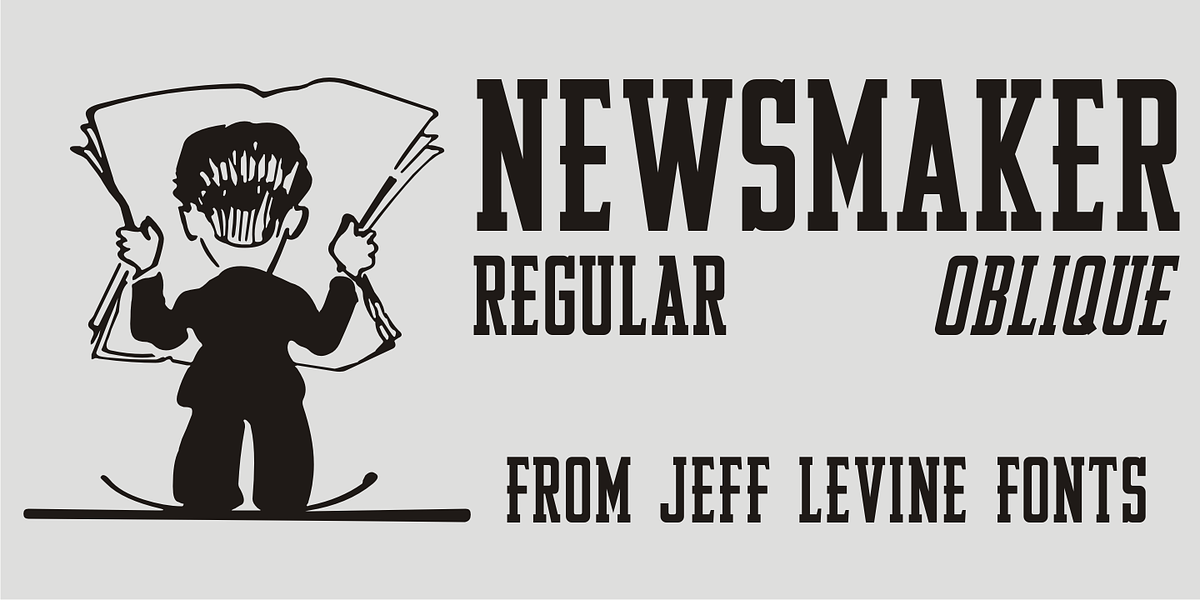 Newsmaker JNL, a Slab Serif Font by Jeff Levine Fonts