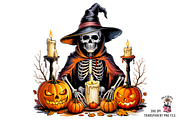 10 PNG Spooky Halloween Skull, a Graphic by Clipart Bloom (Thumbnail 3 of 11)