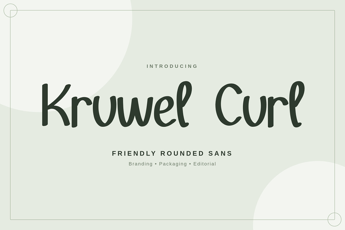 Kruwel Curl – Sans, a Sans Serif Font by Gookkis Studio (Photo 1 of 17)