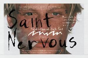 Saint Nervous - Font + Scribbles, a Handwritten Font by Lilithcollageart