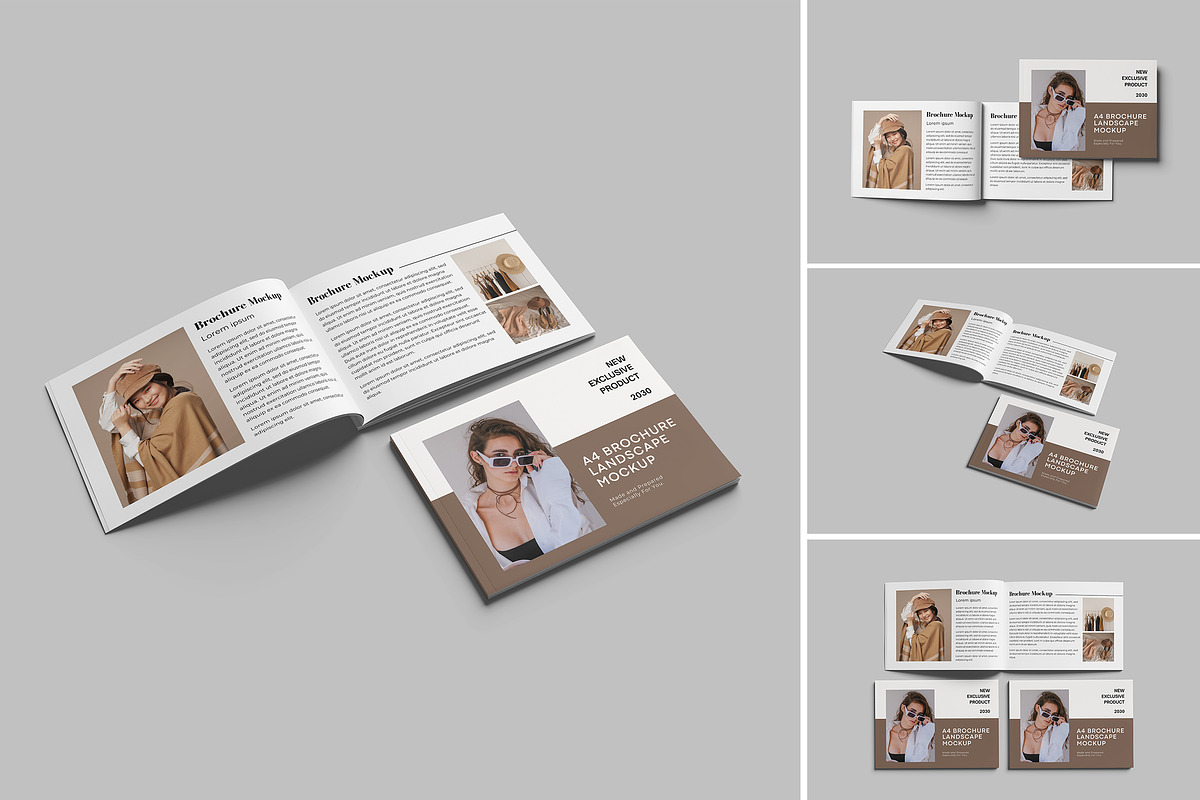 A4 Landscape Brochure Mockup, a Books & Magazine Mockup by AndikaGraphic (Photo 1 of 6)