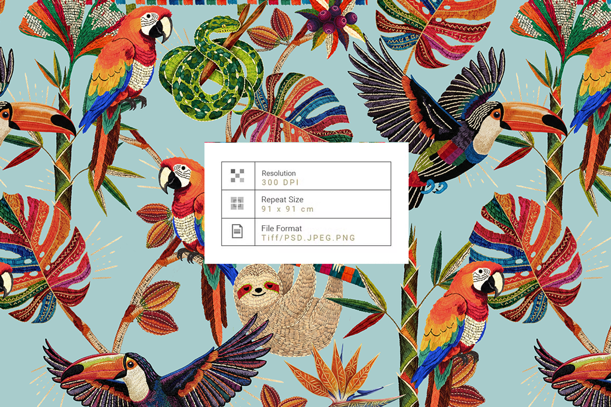 Tropical Paradise – 2026 Embroidery, a Pattern Graphic by Luiz da Rolt Grathwohl (Photo 7 of 11)