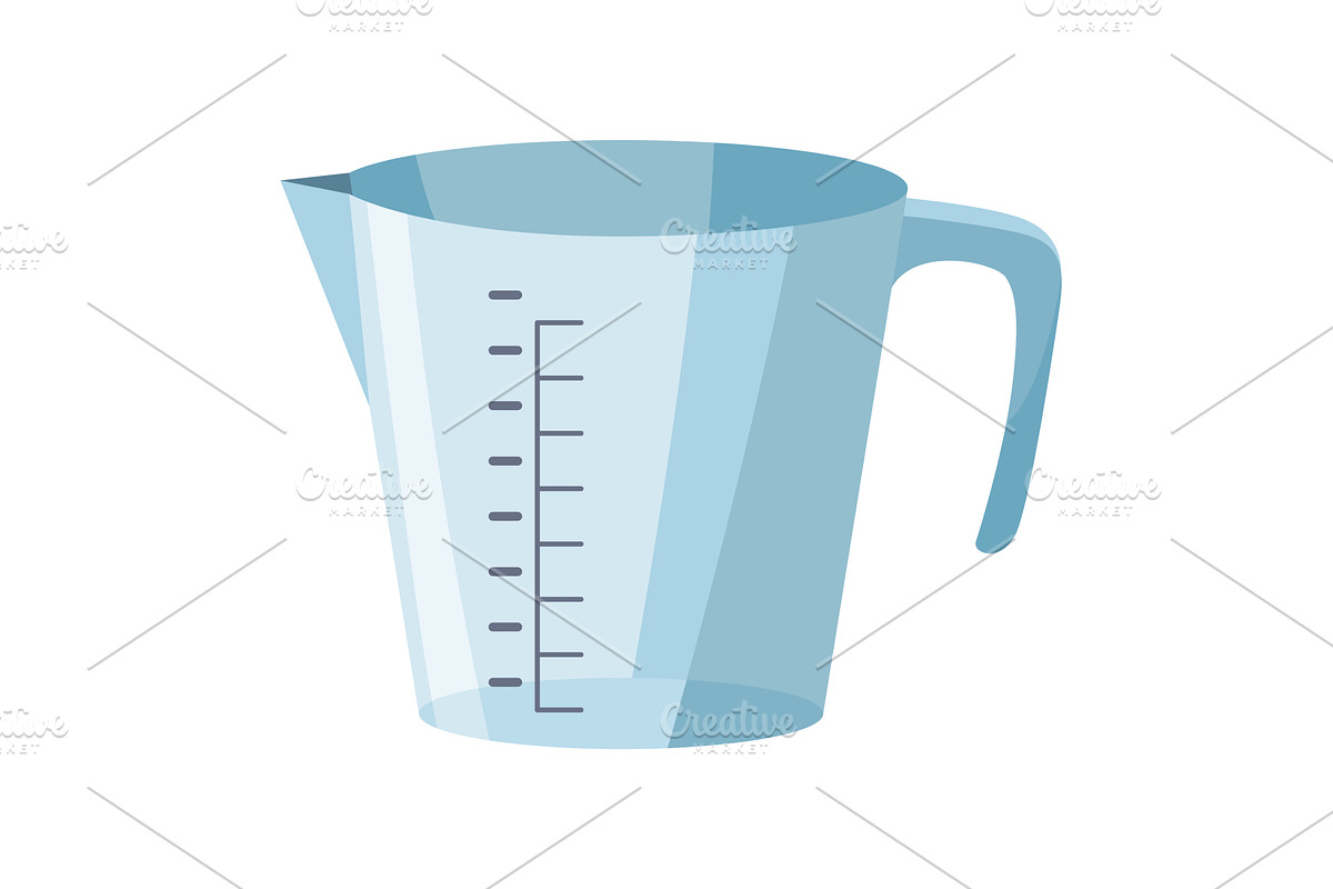 Measuring jug description, Plastic, an Object Illustration by the8monkey