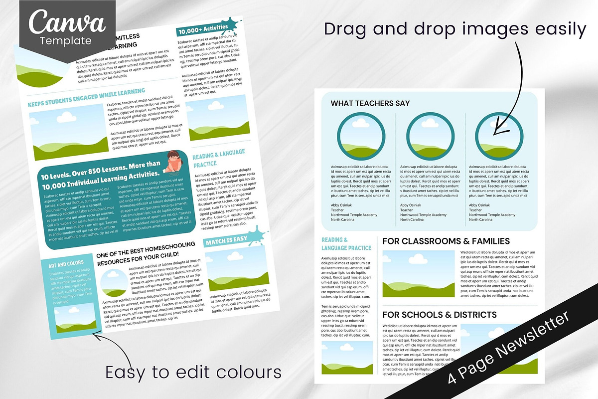 Canva Newsletter Template for Kids preview 3