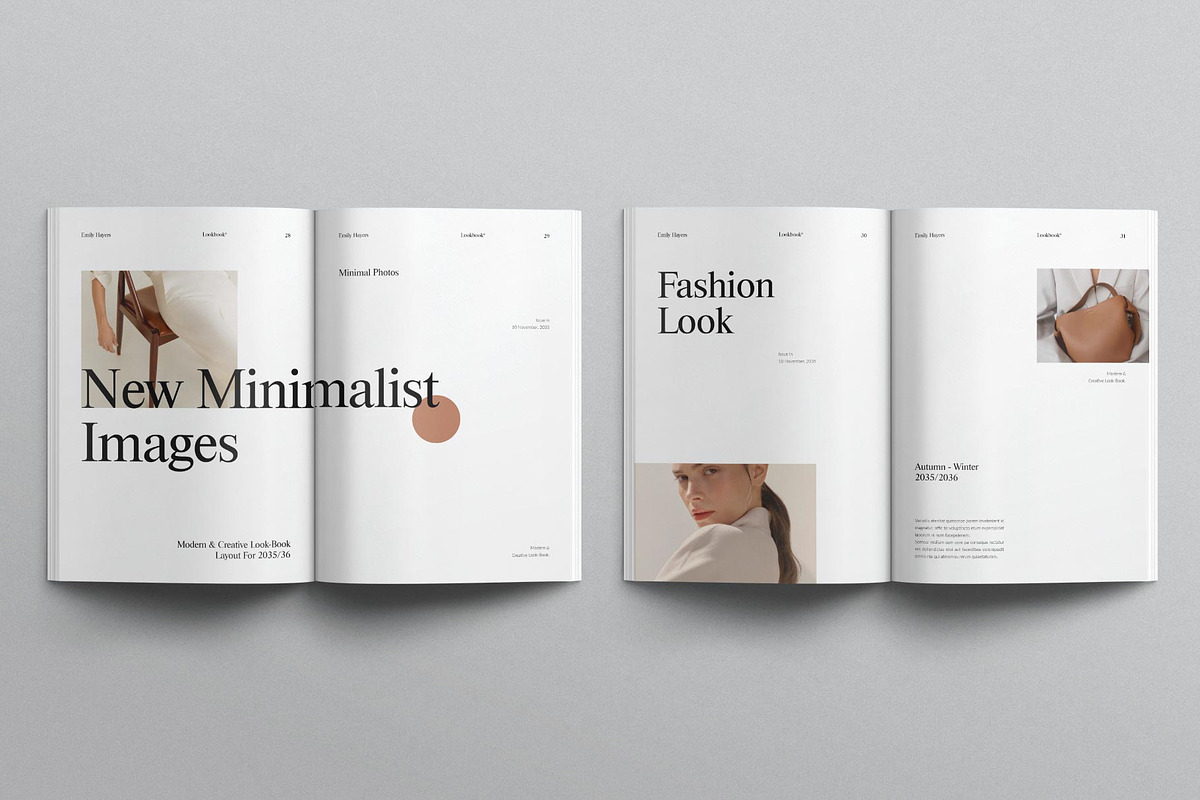 Minimalist Lookbook Template, a Magazine Template by DesignCrest (Photo 8 of 15)