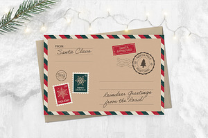 Christmas Vintage Travel Postcard, a Card Template by BrandPacks