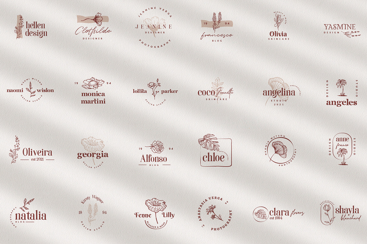 100 Logo Templates | Floral Logo, a Branding & Logo Template by GraphicDash (Photo 6 of 11)