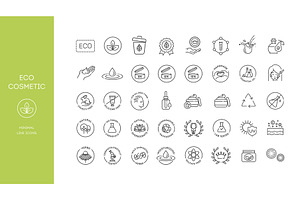 Natural, Organic, Skincare Symbols, an Outline Icon by Tettygreen