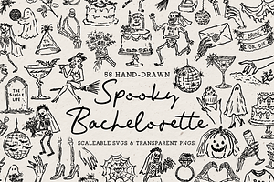 Halloween Bachelorette Clipart, a Seasonal Illustration by The October Creative