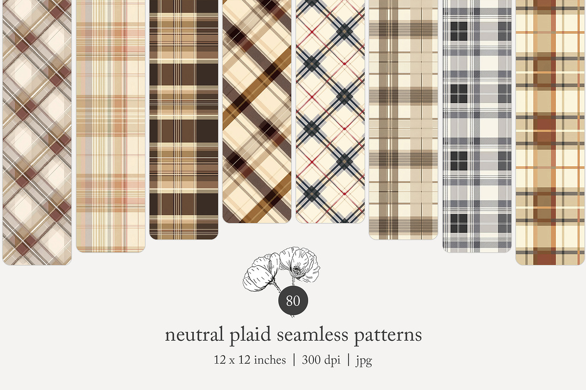 80 neutral plaid seamless pattern, a Pattern Graphic by Poppy Lane Studio (Photo 1 of 11)