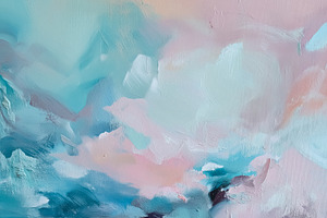 Abstract oil painting with expressive brushstrokes creating a so, a Decorative Illustration by Studio ANNA