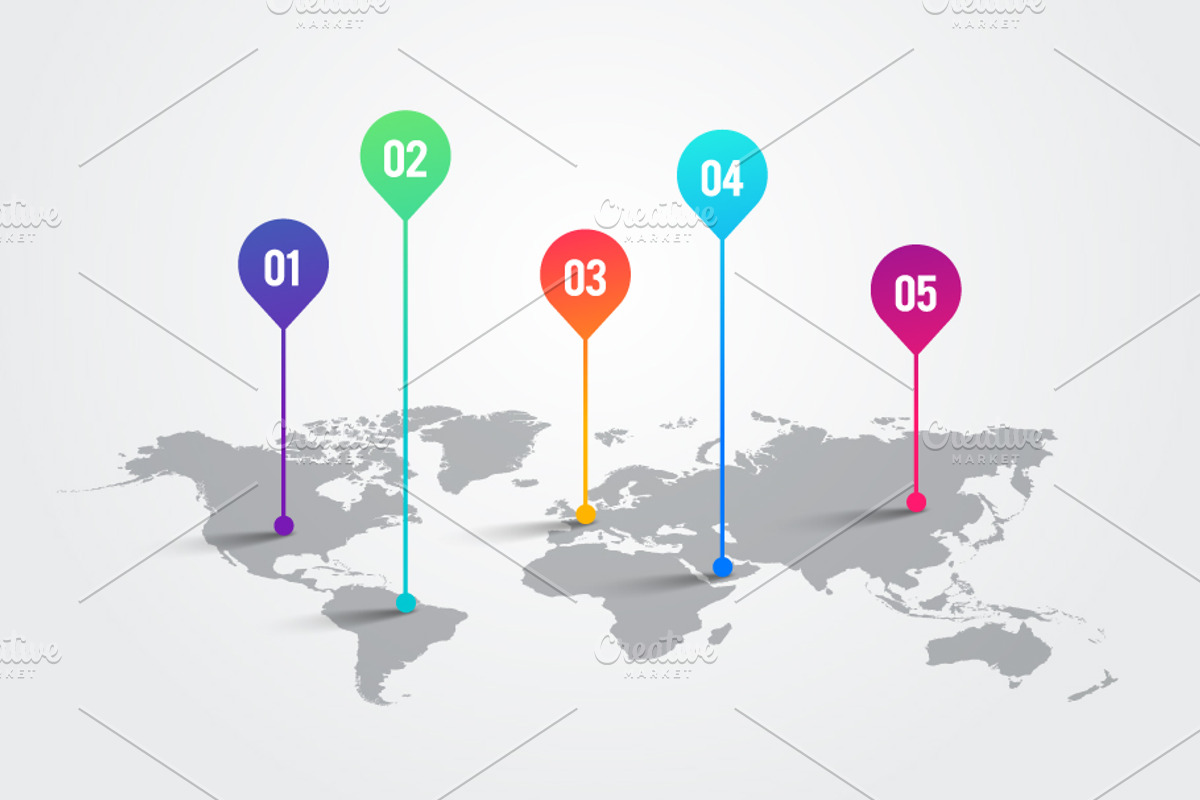 World Map With Infographic Pointer, a Background Graphic by Black White Mouse Design (Photo 1 of 3)