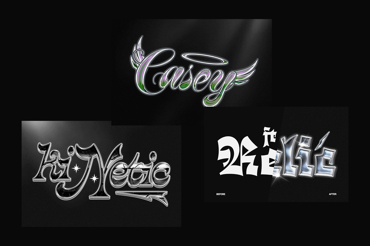 Chrome Metallic Text Effects, a Layer Style Add-On by Matsero (Photo 2 of 4)