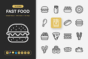 Fast Food Icons, an Outline Icon by Spacepixel Creative (Thumbnail 2 of 2)