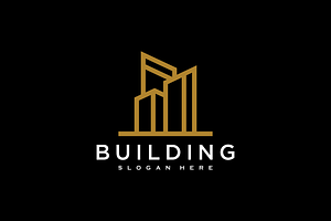 Building Line Logo Vector