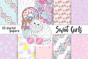 Sweet Girl Pattern, a Pattern Graphic by GlamArtZhanna (Thumbnail 3 of 3)