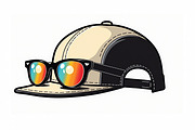 Glasses On Baseball Cap Vector, an Illustration by Amazin_art (Thumbnail 2 of 8)