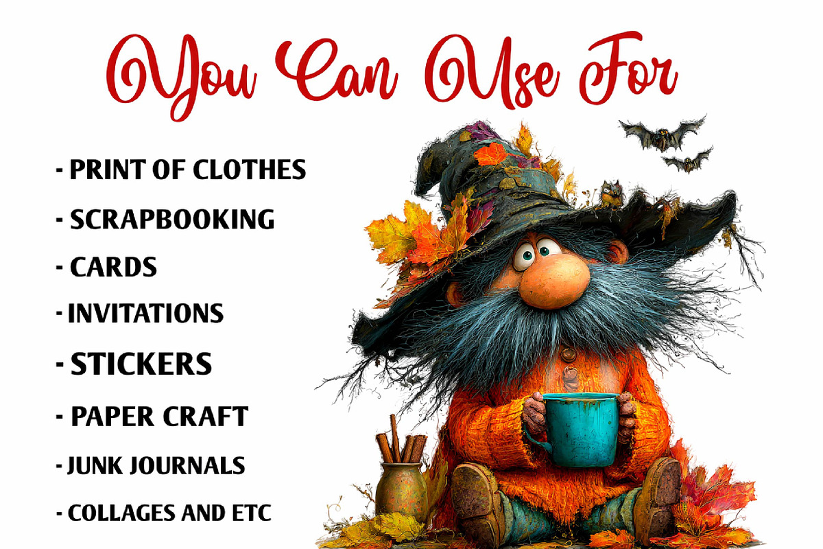 Halloween Gnome Clipart, a Seasonal Illustration by fashionaddict (Photo 7 of 7)