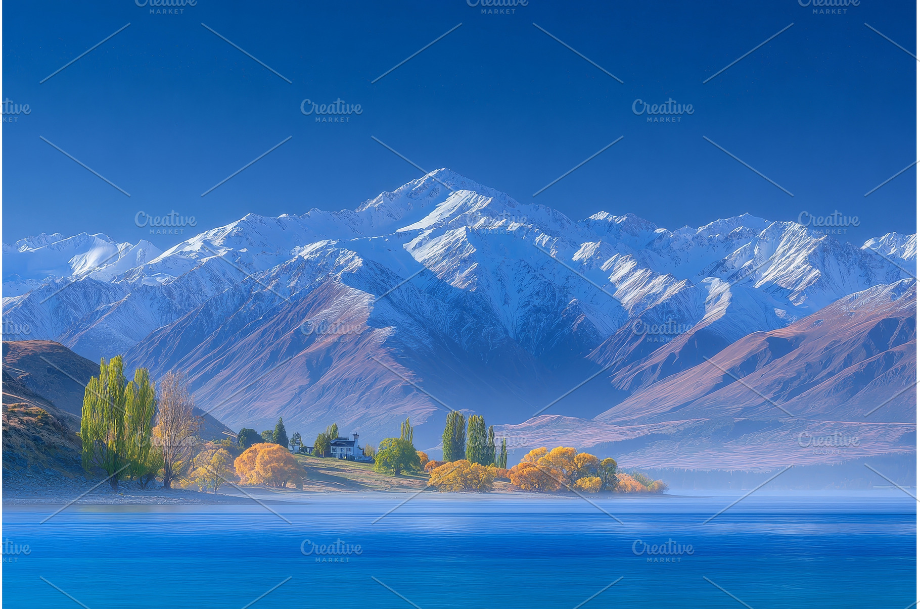 Mountainous winter scenery featuring, a Nature Photo by ZinetroN
