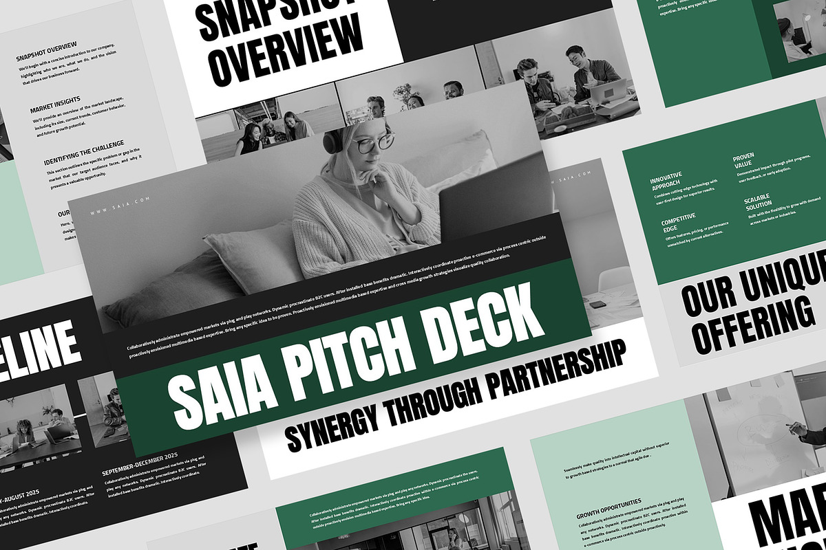 Saia : Project Pitch Google Slides, a Presentation Template by Punkl Camp (Photo 1 of 16)