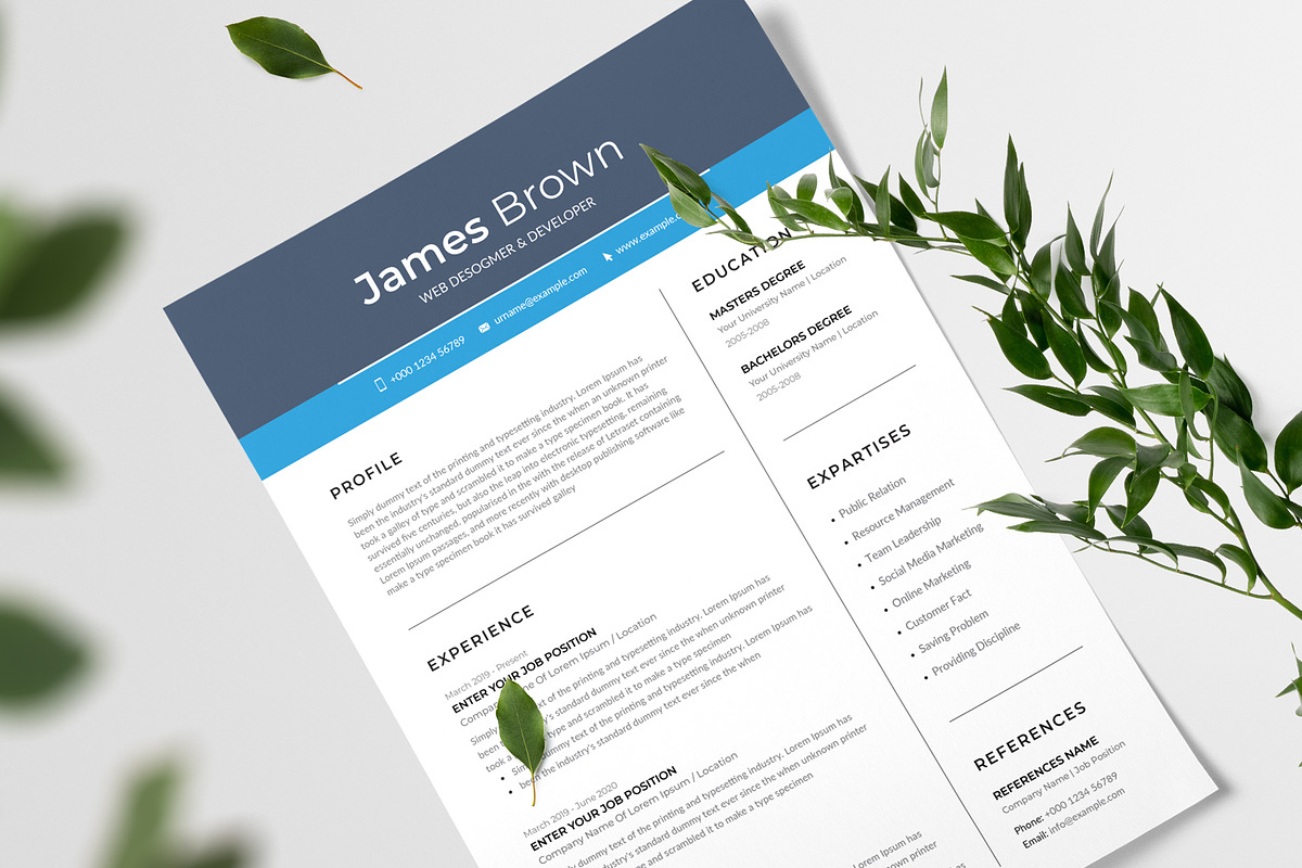 Minimalist Resume/CV, a Resume Template by Aspect_Studio (Photo 4 of 4)