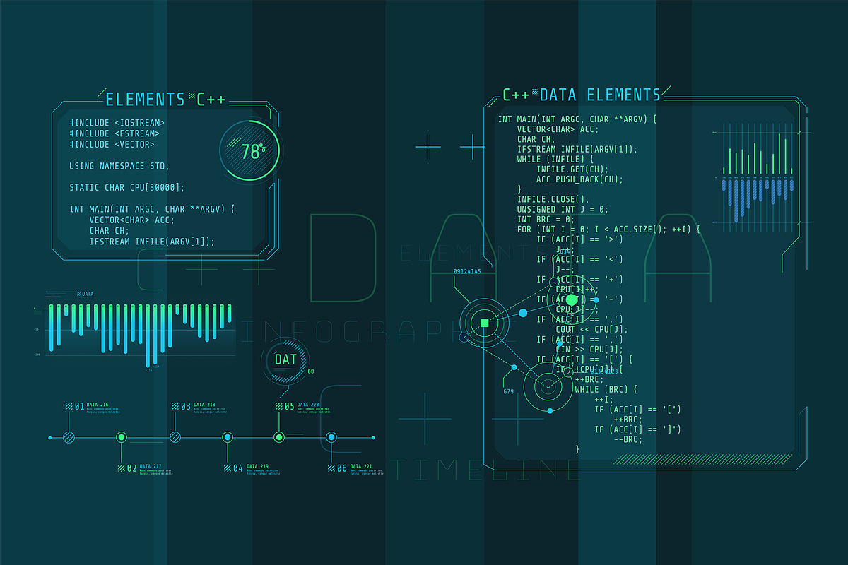 HUD Pro Infographic Elements, an Object Graphic by ConceptCafe (Photo 14 of 30)