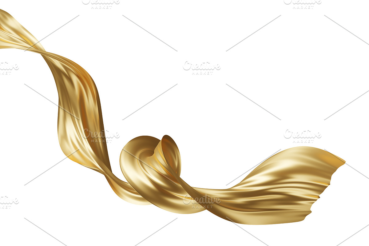 Luxury gold wave on white background, an Object Illustration by ArtBackground