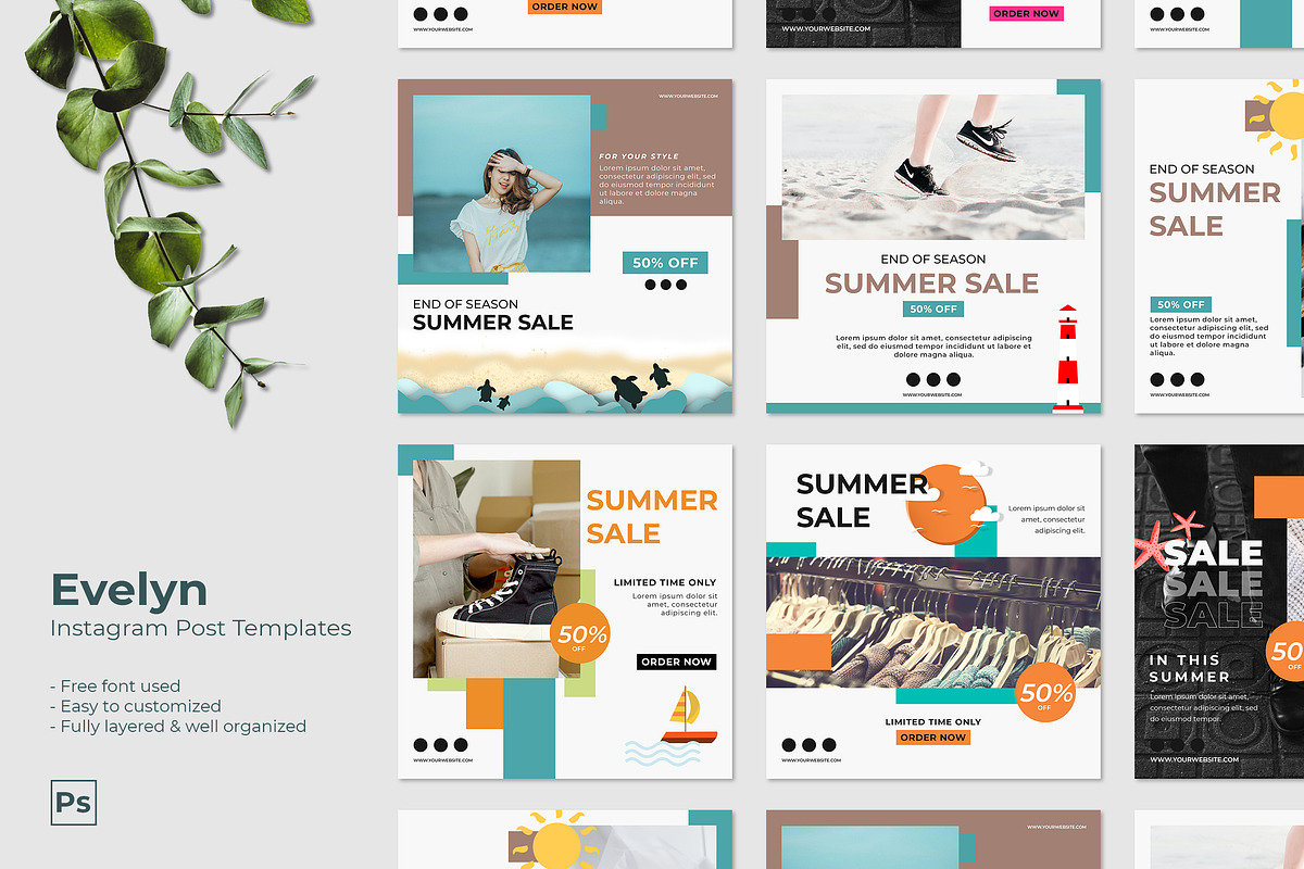 Evelyn - Instagram Post Template, a Social Media Template by MuSan (Photo 1 of 4)