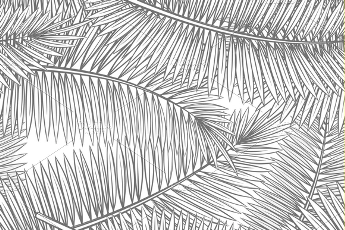 Seamless pattern with palm leaves, a Pattern Graphic by Vectorist