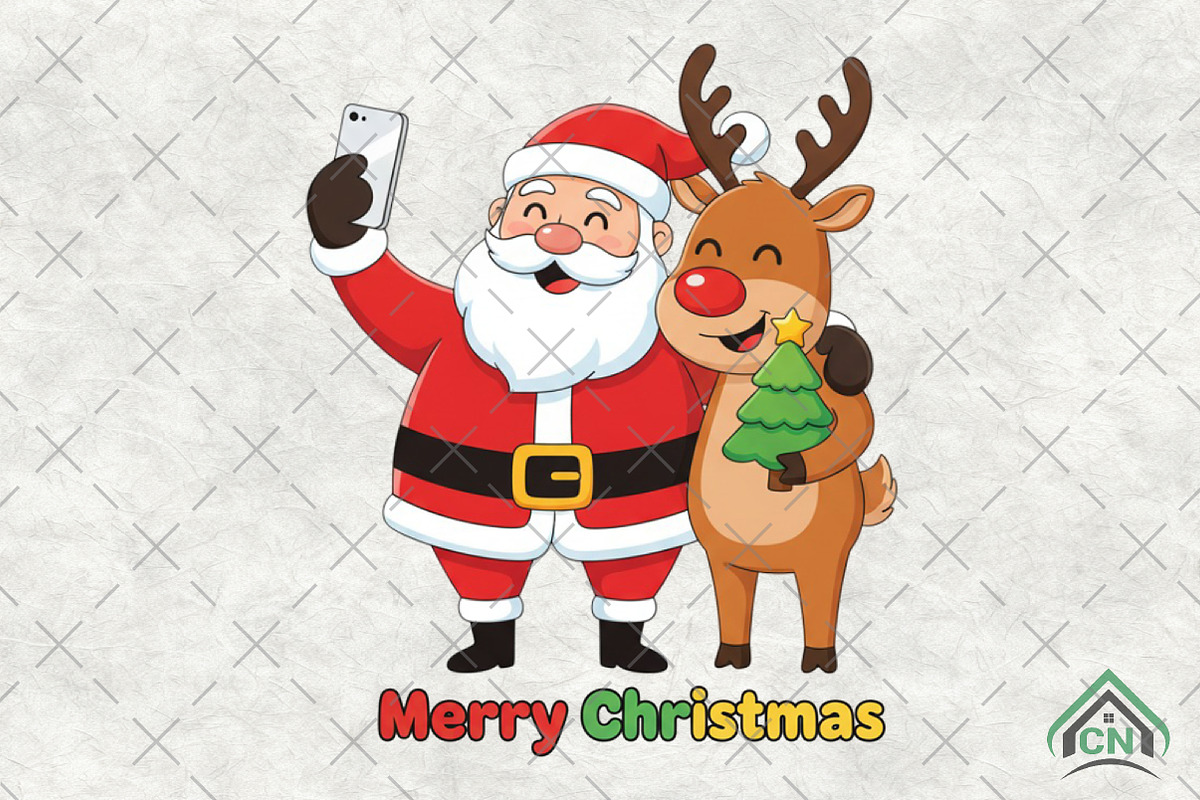 Santa Reindeer PNG, an Illustration by Craft Nest (Photo 1 of 6)