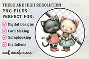 Whimsical Valentine Cat Couple PNG, an Illustration by RobertsArt (Thumbnail 4 of 7)