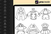 60 Procreate Clothes Costumes Stamp, a Brush Add-On by DrawingStoryShop (Thumbnail 3 of 8)