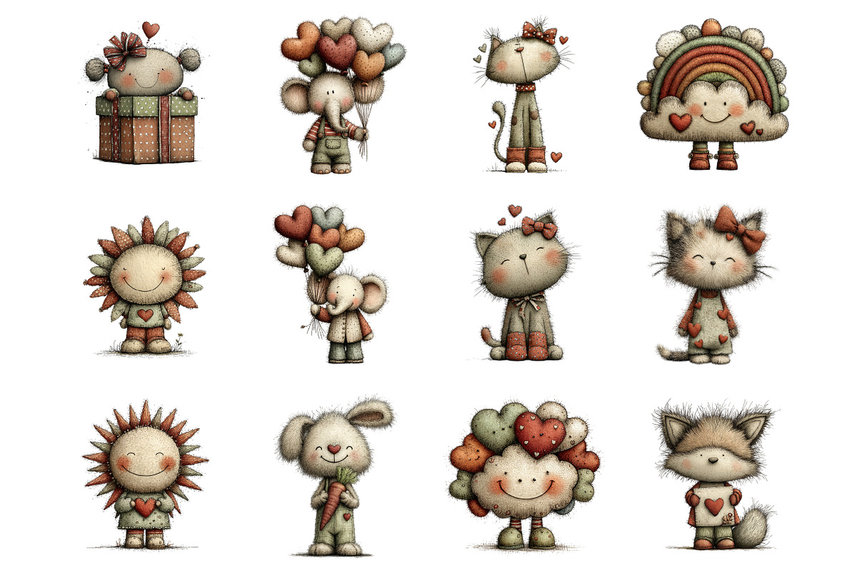 Whimsical Valentine Day Kids Clipart, a Graphic by CitraGraphics (Photo 3 of 4)