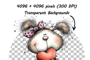 Whimsical Floral Cat Clipart Bundle, an Animal Illustration by one-touch (Thumbnail 16 of 18)