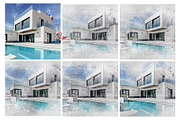 House Concept Sketch Art Effect, an Action Add-On by MRI STUDIO (Thumbnail 2 of 29)